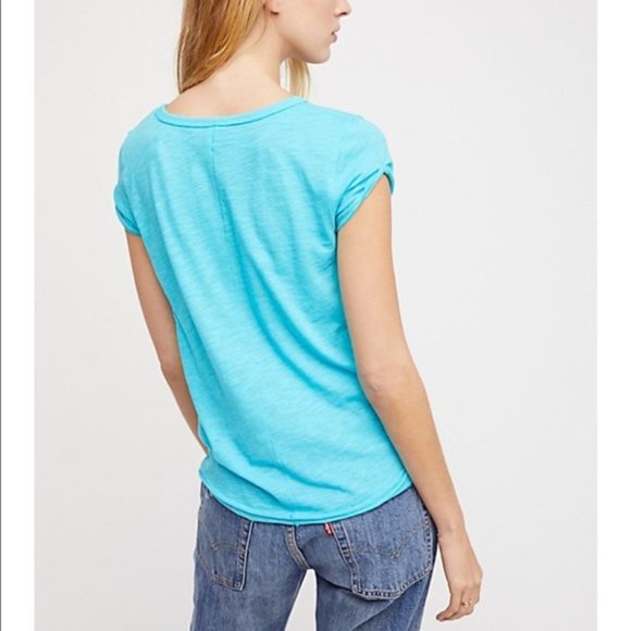 Free People We The Free S Turquoise Clare Tee - Picture 2 of 13